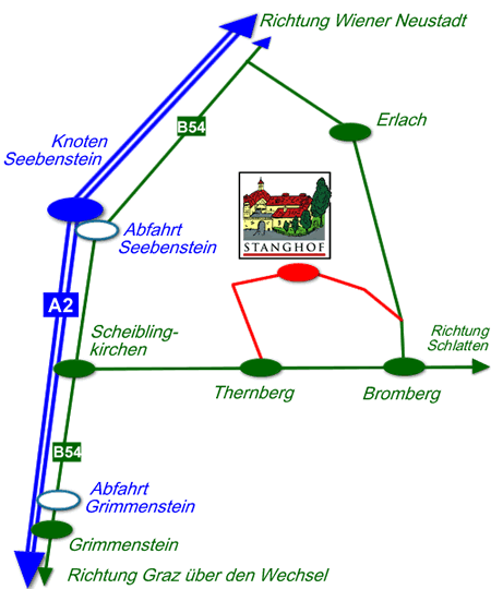 Stanghof Anfahrtsplan